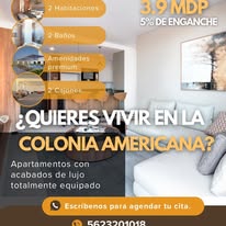 Información de departamentos en Colonia Americana